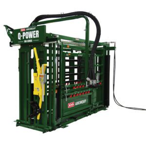 A green and yellow machine is shown with the words " power " on it.